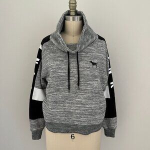 Victoria's Secret PINK Grey Funnel Cowl Neck Pullover Sweatshirt Womens Size XS